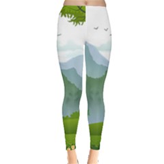 Forest Landscape Photography Illustration Leggings  by Sudhe