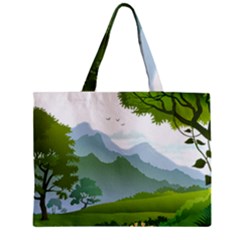 Forest Landscape Photography Illustration Zipper Mini Tote Bag by Sudhe