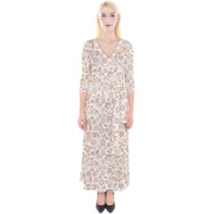 Vector Classical Pattern Quarter Sleeve Wrap Maxi Dress