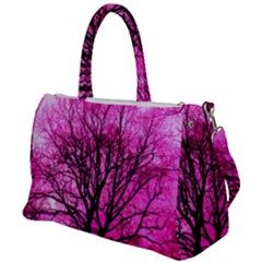 Pink Silhouette Tree Duffel Travel Bag by Sudhe