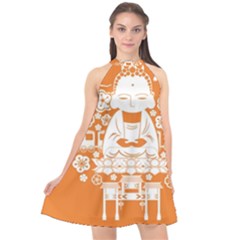 Taiwan Changhua Wikiproject Halter Neckline Chiffon Dress  by Sudhe