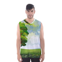 Landscape Nature Natural Sky Men s Basketball Tank Top by Sudhe