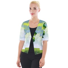 Landscape Nature Natural Sky Cropped Button Cardigan by Sudhe