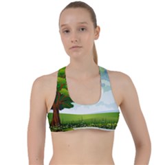 Landscape Nature Natural Sky Criss Cross Racerback Sports Bra by Sudhe