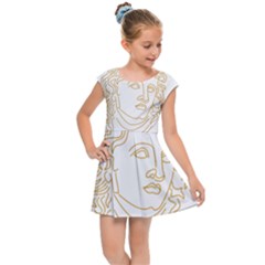 Apollo Design Draw Vector Nib Kids  Cap Sleeve Dress by Sudhe