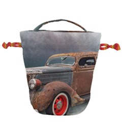 Auto Old Car Automotive Retro Drawstring Bucket Bag by Sudhe