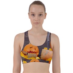 Old Crumpled Pumpkin Back Weave Sports Bra