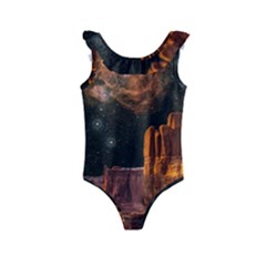 Geology Sand Stone Canyon Kids  Frill Swimsuit by Sudhe