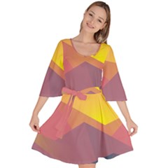 Image Sunset Landscape Graphics Velour Kimono Dress