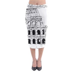 Line Art Architecture Midi Pencil Skirt by Sudhe