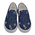 Cat Cosmos Cosmonaut Rocket Women s Canvas Slip Ons View1