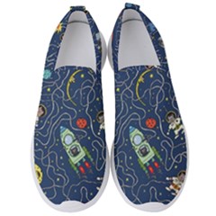 Cat Cosmos Cosmonaut Rocket Men s Slip On Sneakers by Sudhe
