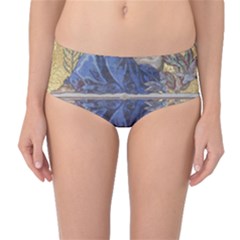 Mosaic Painting Glass Decoration Mid-waist Bikini Bottoms by Sudhe