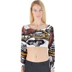 Transparent Background Bird Long Sleeve Crop Top by Sudhe