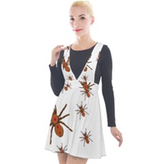 Nature Insect Natural Wildlife Plunge Pinafore Velour Dress