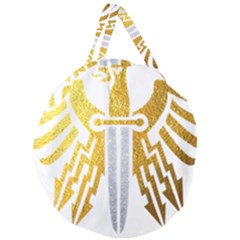 Knife Revenge Emblem Bird Eagle Giant Round Zipper Tote