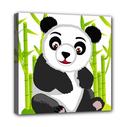 Giant Panda Bear Mini Canvas 8  X 8  (stretched) by Sudhe