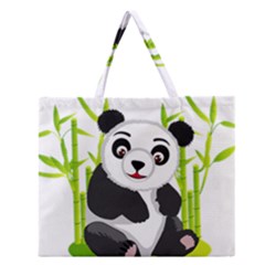 Giant Panda Bear Zipper Large Tote Bag by Sudhe