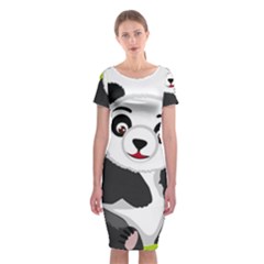 Giant Panda Bear Classic Short Sleeve Midi Dress by Sudhe