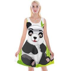 Giant Panda Bear Reversible Velvet Sleeveless Dress