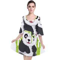 Giant Panda Bear Velour Kimono Dress