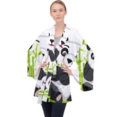 Giant Panda Bear Velvet Kimono Robe