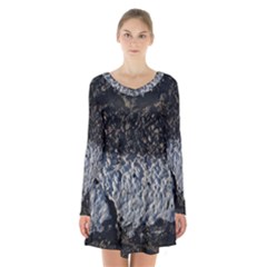 Asphalt Road  Long Sleeve Velvet V-neck Dress by rsooll