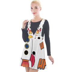Rocket Cartoon Plunge Pinafore Velour Dress