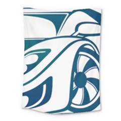 Blue Vector Car Medium Tapestry by Sudhe