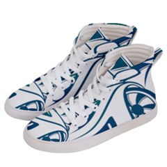 Blue Vector Car Women s Hi-top Skate Sneakers by Sudhe