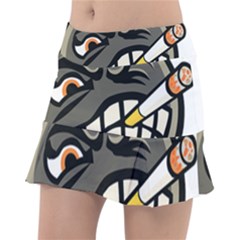 Smoking Cartoon Evil Bomb Cartoon Tennis Skirt by Sudhe