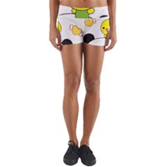 Giant Panda Red Panda Cartoon Drawing Yoga Shorts