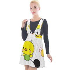 Giant Panda Red Panda Cartoon Drawing Plunge Pinafore Velour Dress