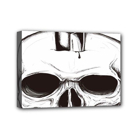 Skull Knife Euclidean Vector Skull Sword Inserted Mini Canvas 7  X 5  (stretched) by Sudhe