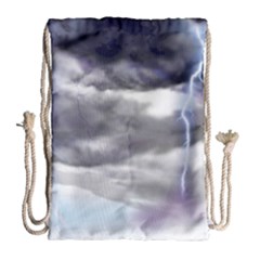 Thunder And Lightning Weather Clouds Painted Cartoon Drawstring Bag (large) by Sudhe