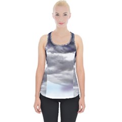 Thunder And Lightning Weather Clouds Painted Cartoon Piece Up Tank Top by Sudhe