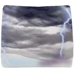 Thunder And Lightning Weather Clouds Painted Cartoon Seat Cushion by Sudhe