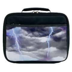 Thunder And Lightning Weather Clouds Painted Cartoon Lunch Bag by Sudhe