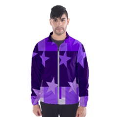 Purple Stars Pattern Shape Windbreaker (men)