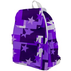 Purple Stars Pattern Shape Top Flap Backpack by Alisyart