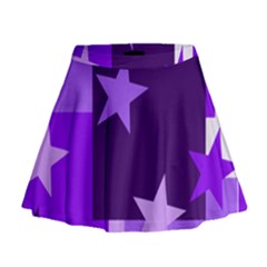 Purple Stars Pattern Shape Mini Flare Skirt by Alisyart