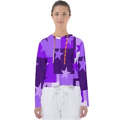 Purple Stars Pattern Shape Women s Slouchy Sweat by Alisyart