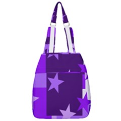 Purple Stars Pattern Shape Center Zip Backpack by Alisyart