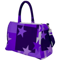 Purple Stars Pattern Shape Duffel Travel Bag