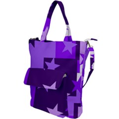Purple Stars Pattern Shape Shoulder Tote Bag