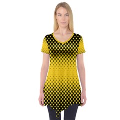 Dot Halftone Pattern Vector Short Sleeve Tunic  by Mariart