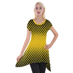 Dot Halftone Pattern Vector Short Sleeve Side Drop Tunic by Mariart