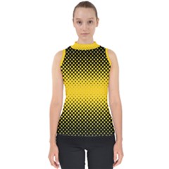 Dot Halftone Pattern Vector Mock Neck Shell Top by Mariart