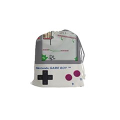 Game Boy White Drawstring Pouch (small) by Sudhe