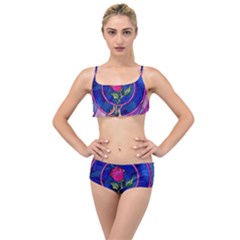 Enchanted Rose Stained Glass Layered Top Bikini Set by Sudhe